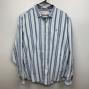 Tommy Bahama shirt mens xl blue long sleeve button down striped‎ island modern